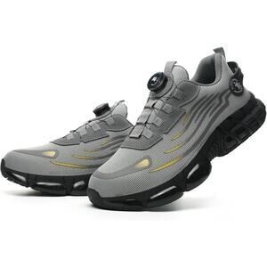 Men's Gray Athletic Sneakers with Dial Closure